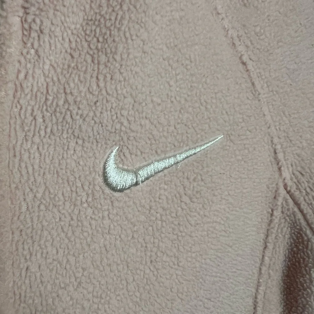 NIKE Classic Embroidered Logo Casual Fleece Full Zip Jacket Pink White Girl's 6X